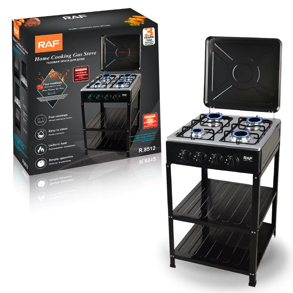 Gas stove 4 plate with lid