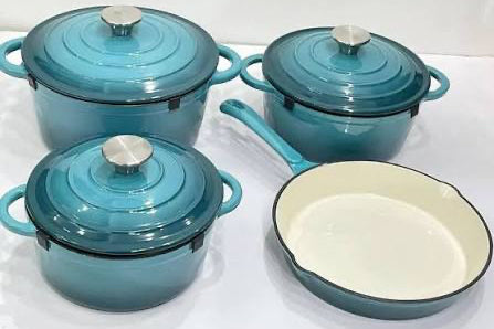 Cast iron pot set 7 piece
